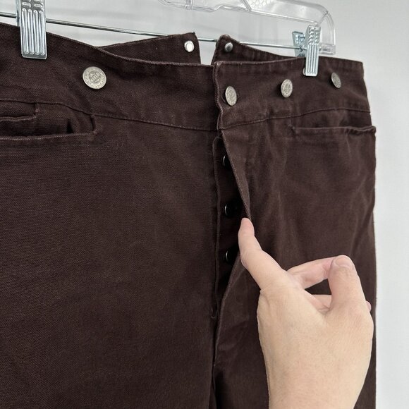 vintage WAH MAKER frontier pants trousers canvas western back buckle brown 36 - Picture 6 of 9